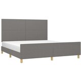  Posteljni okvir z vzglavjem temno siv 160x200 cm blago, (20794951) | Shoptok.si