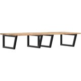  Zidna polica za umivaonik od čelika i masivnog bagremovog drva Smeđa 120 x 60 x 2 cm | shoptok.hr