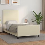  Okvir za krevet s uzglavljem krem 90x190 cm od umjetne kože | shoptok.hr
