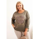 Kesi Włoski Women's Plus Size washed hoodie with a print graphite Cijene