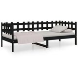  Dnevna postelja črna 90x200 cm trdna borovina, (20724444) | Shoptok.si