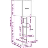 vidaXL Ormarić za lijekove bijeli 30x41x118 cm konstruirano drvo | shoptok.hr
