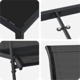 vidaXL set za blagovanje u vrtu Crni tekstil i čelik | shoptok.hr