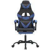  Igraća stolica od umjetne kože s osloncem za noge crno-plava | shoptok.hr