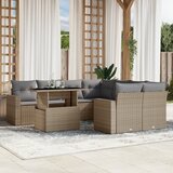 vidaXL 9-dijelni set vrtnih sofa s jastucima bež od poliratana | shoptok.hr