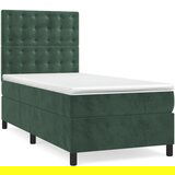 Maison Chic Box spring postelja - Vzmetna postelja z vzmetnico temno zelena 80x200 cm žamet SL19647, (21893774) Cene
