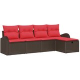 vidaXL Vrtna sedežna garnitura z blazino 5 pcs Rjava Poly ratan, (5000021111) | Shoptok.si