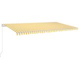vidaXL Ročno zložljiva tenda 600x350 cm rumena in bela | Shoptok.si