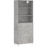 Maison Chic Visoka Komoda - Predalnik betonsko siva 69,5x34x180 cm inženirski les, (21721998) Cene