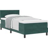 vidaXL Box Spring postelja z vzmetnico temno zelena 90x200 cm žamet | Shoptok.si