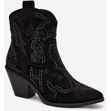 Boto Insulated Women's Cowboy Ankle Boots With Decoration Black Lelira | Shoptok.si