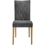 Cantus stol, les, tekstil barve hrasta, temno siva | Shoptok.si