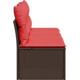  Vrtna sofa s jastucima za 3 osobe, smeđa, poliratan | shoptok.hr