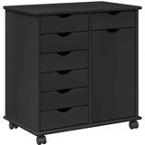  Gležnji kabinet Črna 63,5 x 39 x 65,5 cm Masivno borovo les, (5000232556) | Shoptok.si