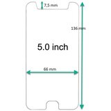  Univerzalno zaščitno kaljeno steklo za 5.0" zaslon z izrezom za gumb 136x66mm Cene
