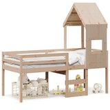  Visoki krevet s krovom 90 x 190 cm od masivne borovine | shoptok.hr