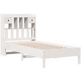  Knjižna postelja brez vzmetnice bela 75x190 cm trdna borovina, (21532513) | Shoptok.si
