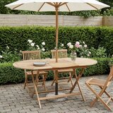  Preklopni vrtni stol Prirodna 160 x 80 x 76 cm Čvrsto teak drvo Cijene