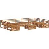  Set vanjskih sofa 10 kom. Prirodna Čvrsto drvo akacije 79 x 79 x 37 cm | shoptok.hr