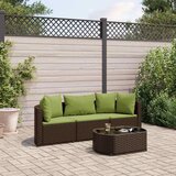  4-dijelni set vrtnih sofa od poliratana s jastucima smeđi | shoptok.hr