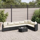  8-dijelni set vrtnih sofa od poliratana s jastucima crni Cijene