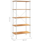 vidaXL 5-nadstropni regal s policami bel in hrast 80x40x163 cm | Shoptok.si