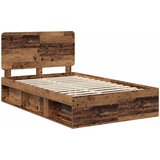  Krevetna konstrukcija s uzglavljem Staro drvo 135 x 190 cm | shoptok.hr
