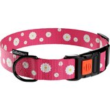 NIKCORP Najlonska ovratnica za psa z zaponko, nastavljiv obseg 30-40 cm, trpežen in lahek material, ročno izdelana, rožnata barva, (5000214776) Cene