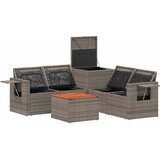  Set sofe 6 kom. Siva i tamnoplava Poli Rattan i čelik | shoptok.hr