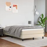 Maison Chic Posteljni okvir - Dvoposteljna postelja - Zakonska postelja krem 120x200 cm umetno usnje, (21692728) | Shoptok.si