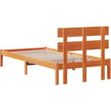  Krevet s uzglavljem vosak smeđa 100x200 cm masivna drvena borovina | shoptok.hr