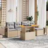vidaXL 6-dijelni set vrtnih sofa s jastucima bež od poliratana | shoptok.hr