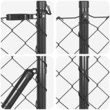  Stup za ogradu Siva 10 x 0,8 m (60 x 60 mm mreža) Čelik i PVC | shoptok.hr