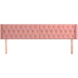  Uzglavlje s ušima ružičasto 203x16x78/88 cm baršunasto | shoptok.hr