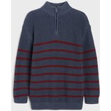 Sinsay Pamučni džemper half-zip na pruge | shoptok.hr