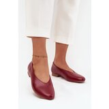 Boto Women's Ballerinas Made of Eco Leather with Flat Heel Burgundy Olyssia | Shoptok.si