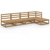  Sedežna garnitura 5-delna medeno rjava trdna borovina | Shoptok.si
