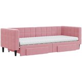  Dnevni krevet na razvlačenje ružičasti 80 x 200 cm baršunasti | shoptok.hr