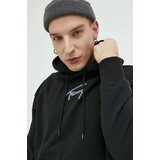 Tommy Jeans Bluza moška, črna barva, s kapuco | Shoptok.si