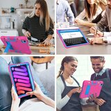 NIKCORP Ovitek za iPad Mini 6 8.3 robusten s stojalom in mestom za pisalo, tridelna zaščita pred udarci, silikon in plastika, roza, (5000139012) | Shoptok.si