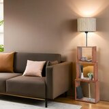 Opviq puzzle ceviz lambader bambu 09 abajurlu creamwalnut floor lamp