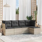 Maison Chic Seti vrtnega pohištva - Vrtna garnitura - Vrtni pohištvo set 5-delna z blazinami siv poli ratan, (21815216) | Shoptok.si