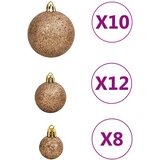  Set božićnih kuglica od 111 komada rozo-zlatni od polistirena | shoptok.hr