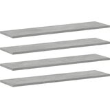 Police za knjige 4 kom siva boja betona 80x20x1,5 cm drvena | shoptok.hr