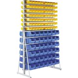 eurokraft pro Regalno stojalo za majhne dele z odprtimi skladiščnimi posodami, dvostransko, z 224 odprtimi skladiščnimi posodami | Shoptok.si