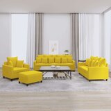  4-dijelni set sofa s jastucima žuti baršunasti Cijene