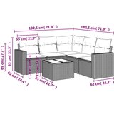  6-dijelni set vrtnih sofa s jastucima crni od poliratana | shoptok.hr