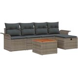  Sjedeća garnitura za vrt 6 kom. Siva Poli ratan 55 x 55 x 37 cm | Shoptok.si