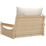  Klupa za ljuljanje s jastucima bež 63x62x40 cm od poliratana | shoptok.hr