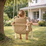 Ginger Home Dječja drvena ljuljačka Medo s pamučnim sjedalom i naslonom, do 30 kg, 28x28x196 cm | shoptok.hr